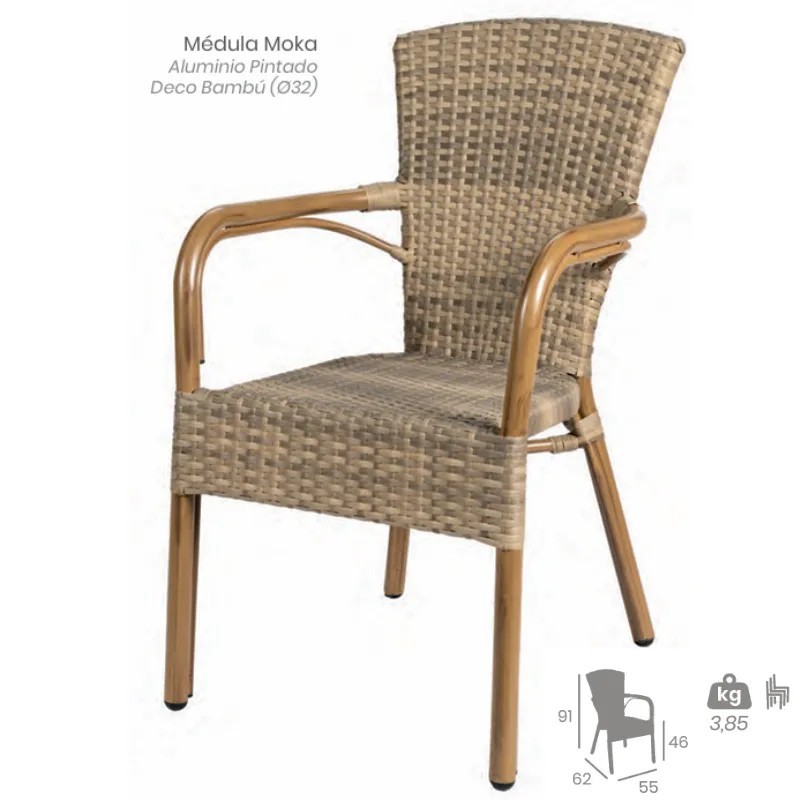 Sillón Jamaica Médula | Sillón Bistro Exterior con Reposabrazos