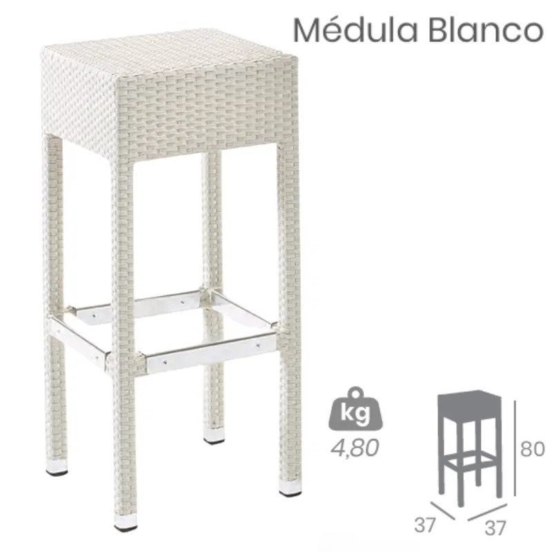 Banqueta Florencia Médula | Taburete Alto Exterior sin Respaldo