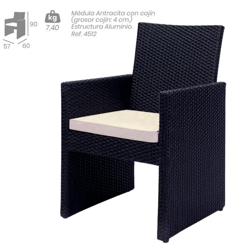 Sillón Canadá Médula con Cojín | Sillón Exterior Hostelería