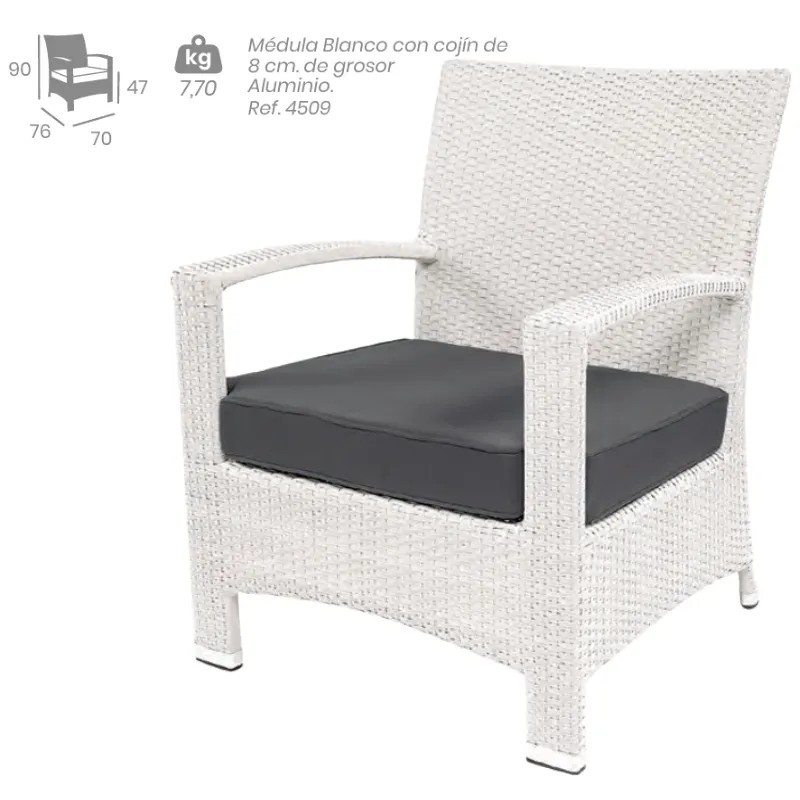Sillón Varese Médula con Cojín | Sillón Exterior Confort