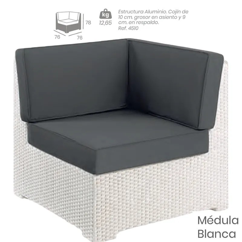 Módulo Rincón Médula con Cojines | Sofá Modular Exterior