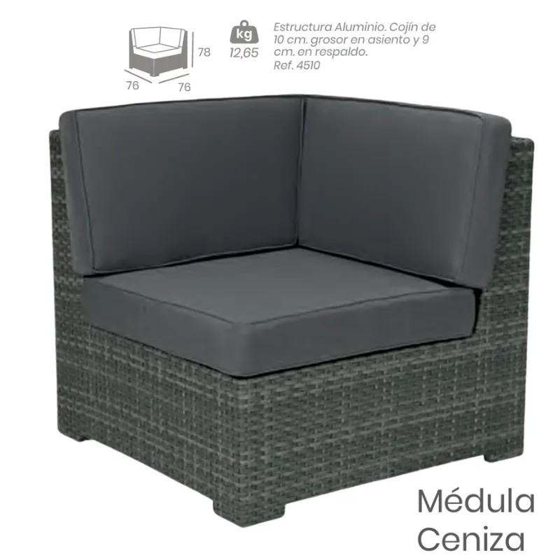 Módulo Rincón Médula con Cojines | Sofá Modular Exterior