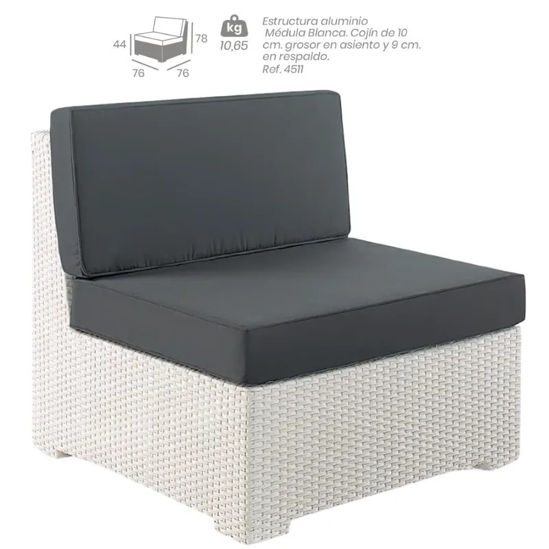 Módulo Central Médula con Cojines | Sofá Modular Exterior