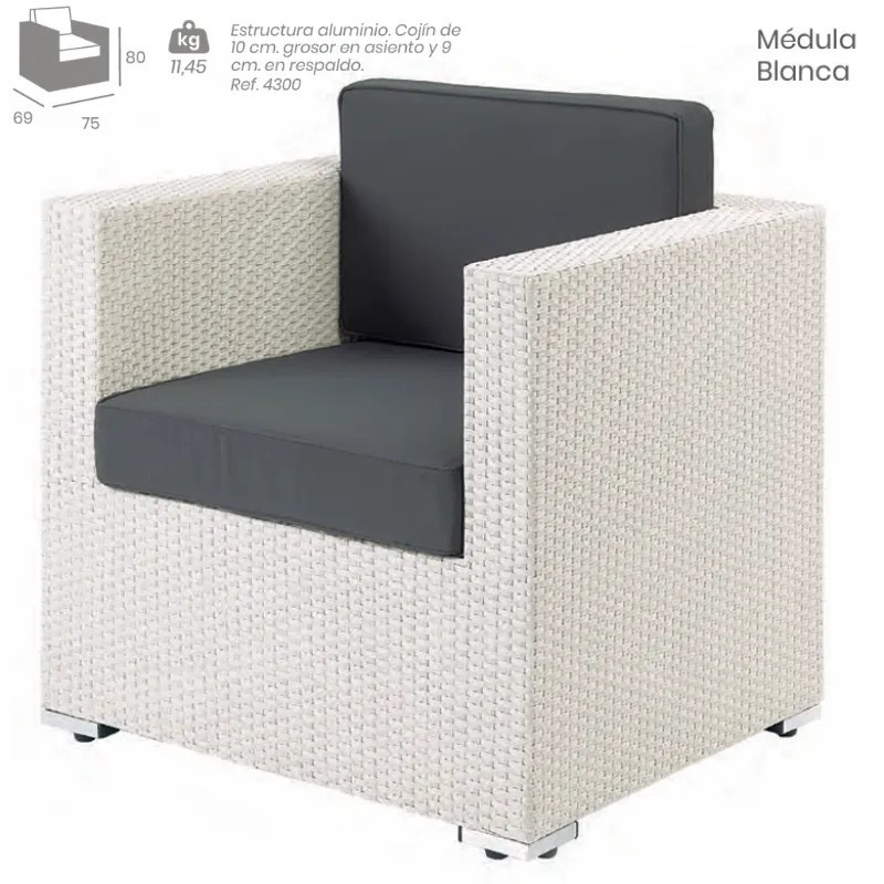 Sillón Espacio Médula con Cojines | Sillón Exterior Lounge