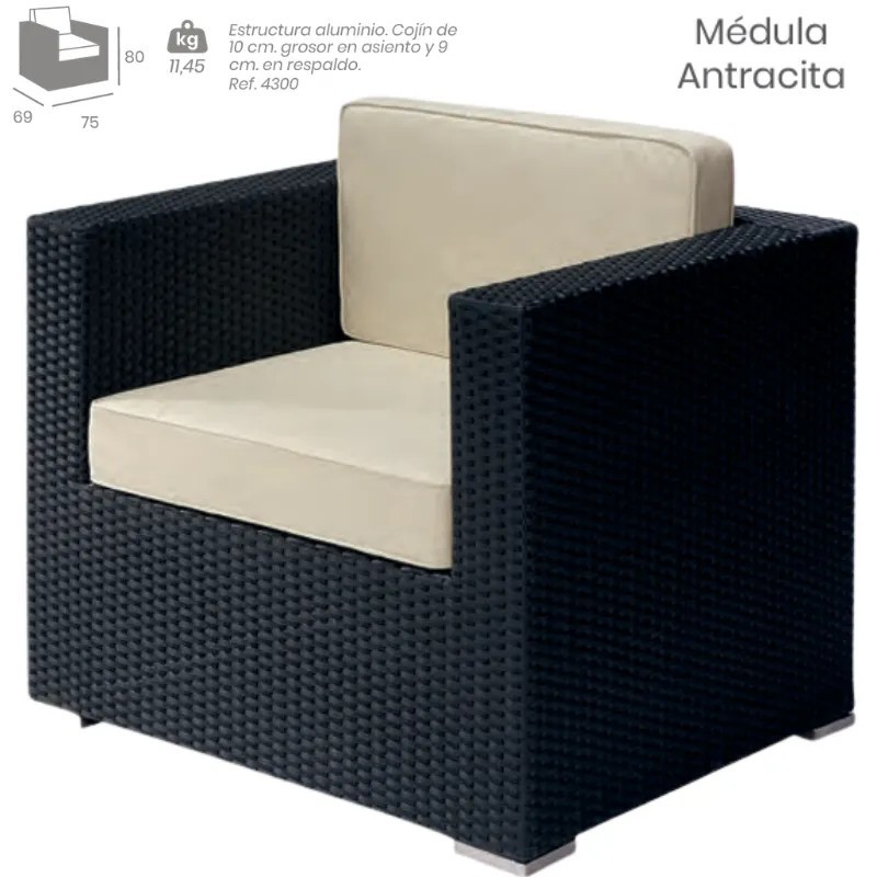 Sillón Espacio Médula con Cojines | Sillón Exterior Lounge