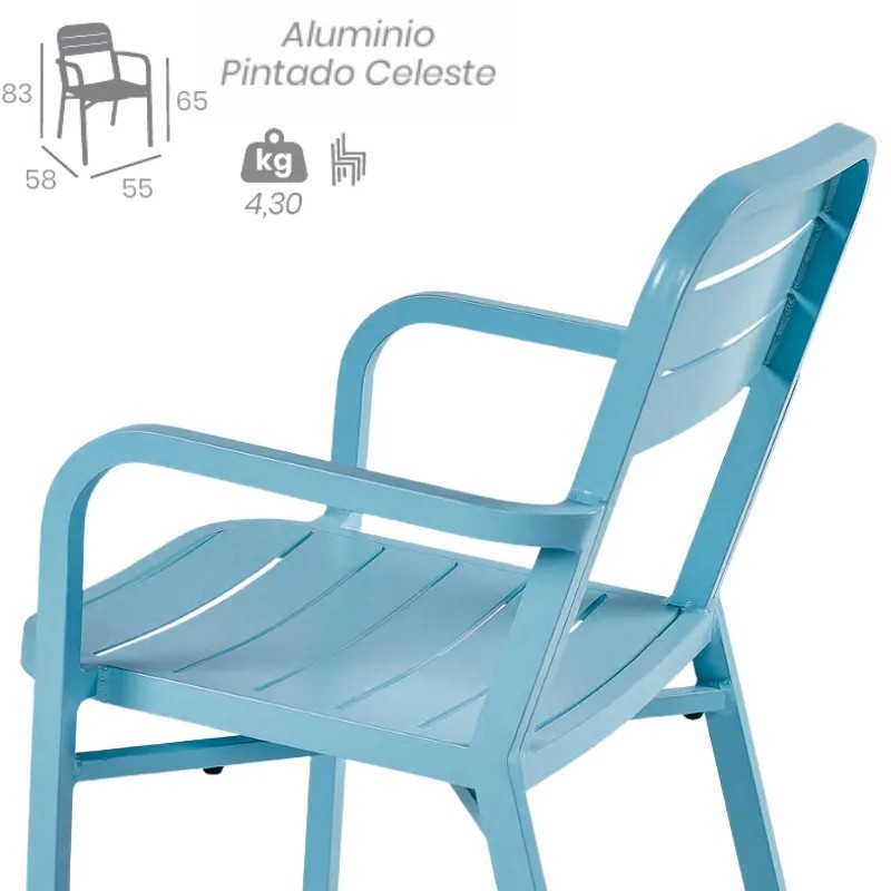 Sillón California de Aluminio | Sillón Exterior de Lamas Aluminio