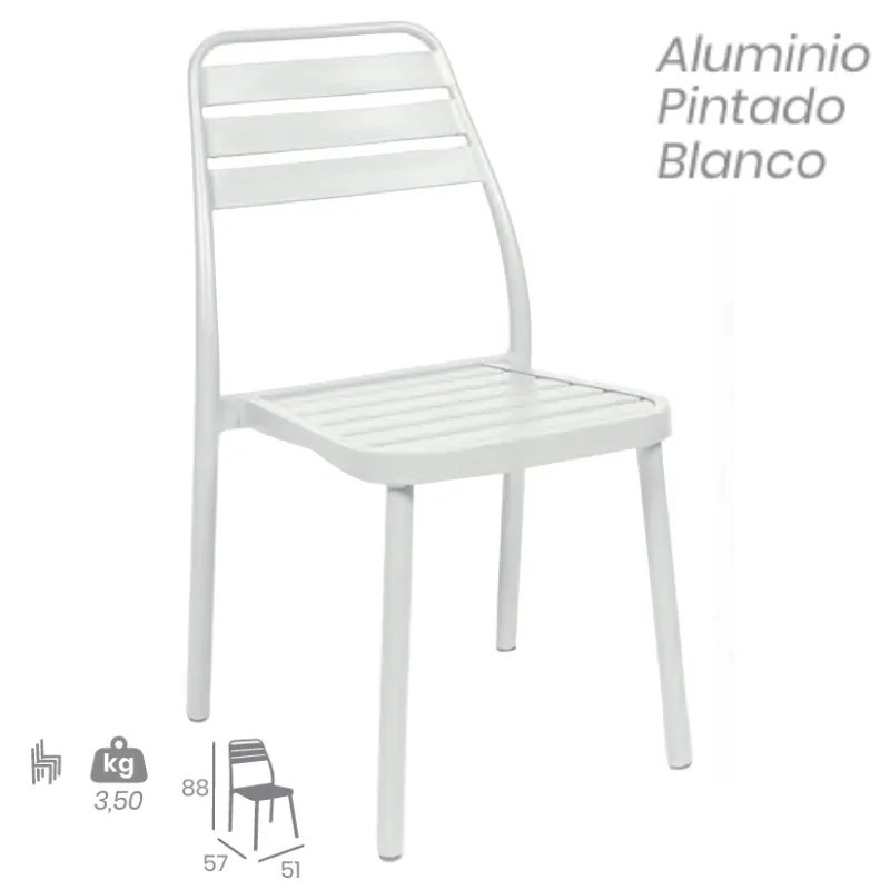 Silla Florida de Aluminio | Silla Exterior de Lamas Aluminio