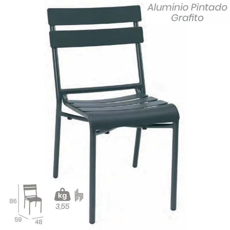 Silla Versalles Apilable de Aluminio | Exterior 2