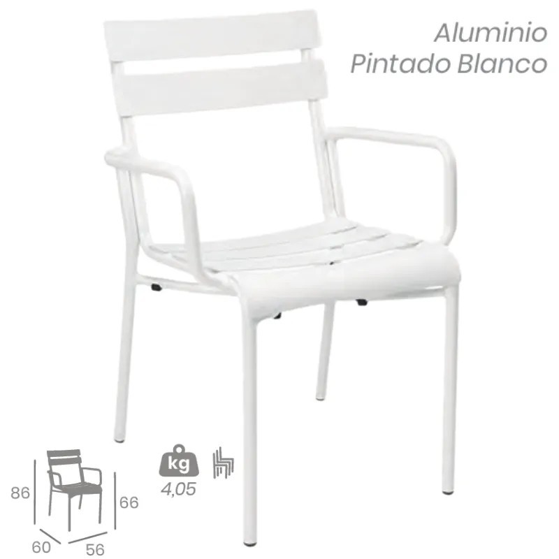 Sillón Versalles Apilable de Aluminio | Exterior 2