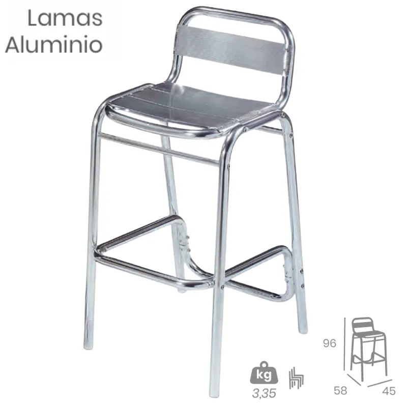 Taburete Alto de Aluminio Mediterráneo | Ligero y Resistente