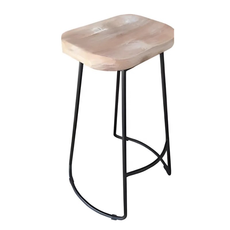 Taburete Munich Natural | Madera y Metal