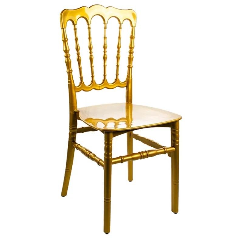 Silla Napoleón Polipropileno | Blanca y Dorada